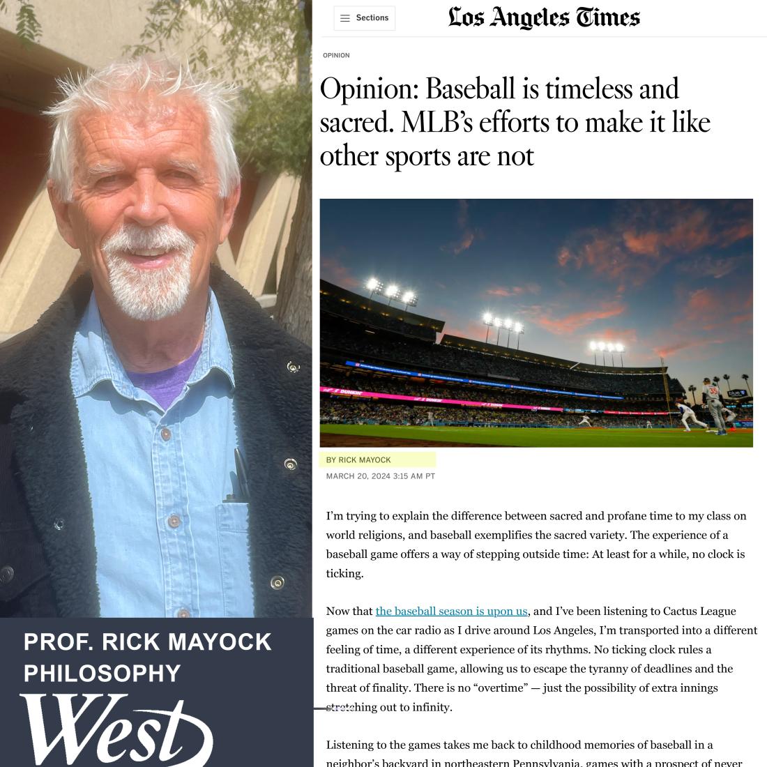 Prof. Rick Mayock and his LA Times article