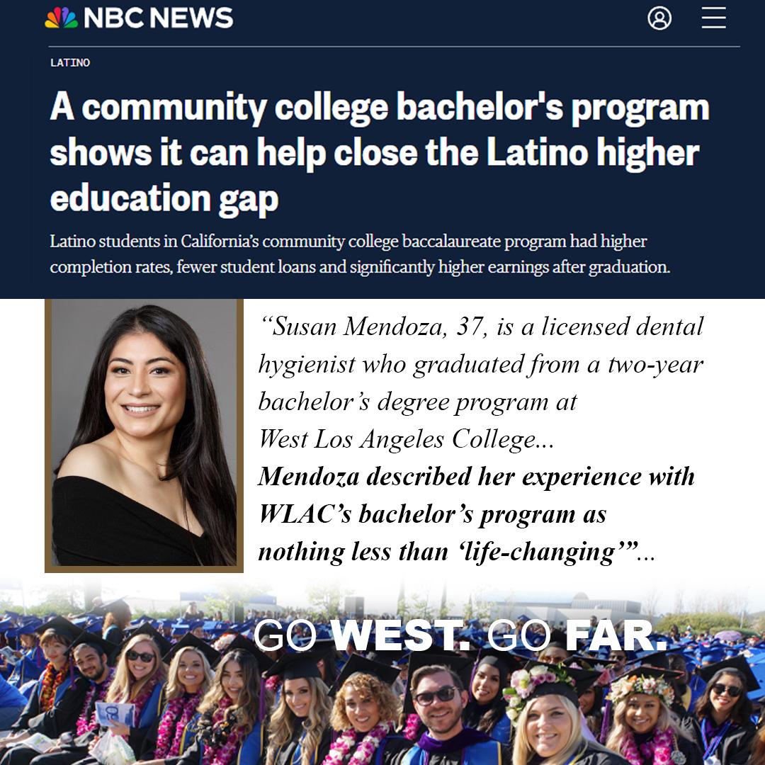Screen print of NBC News article headline and photo of quoted student