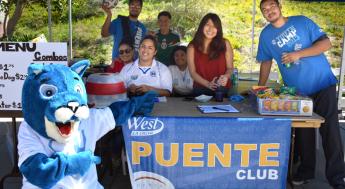 Puente club students with college mascot
