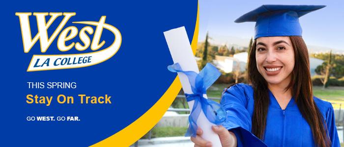 Email Banner - Graduate next to West LA College Logo