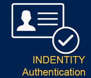 Check mark and ID with headline "Identity Authentication"